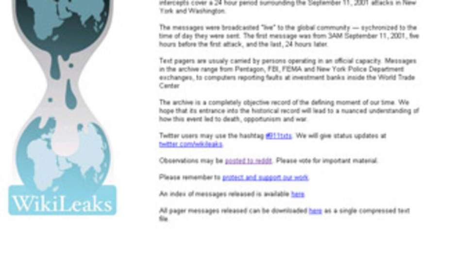 WikiLeaks publie plus de 500 000 messages envoyés le 11-Septembre WikiLeaks publie plus de 500 000 messages envoyés le 11-Septembre