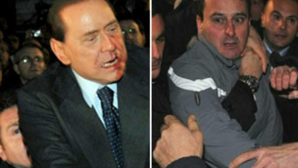 Berlusconi frappé au visage, son agresseur arrêté Berlusconi frappé au visage, son agresseur arrêté