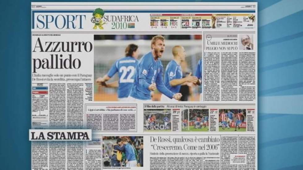 Des Azzurri bien pâlots (presse italienne)