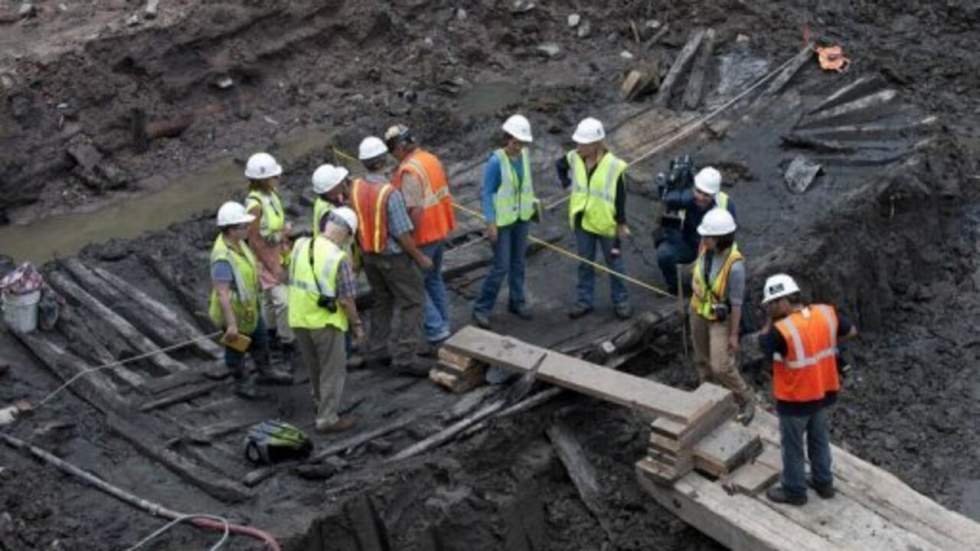 Découverte des restes d'un navire en bois du XVIIIe siècle à Ground Zero