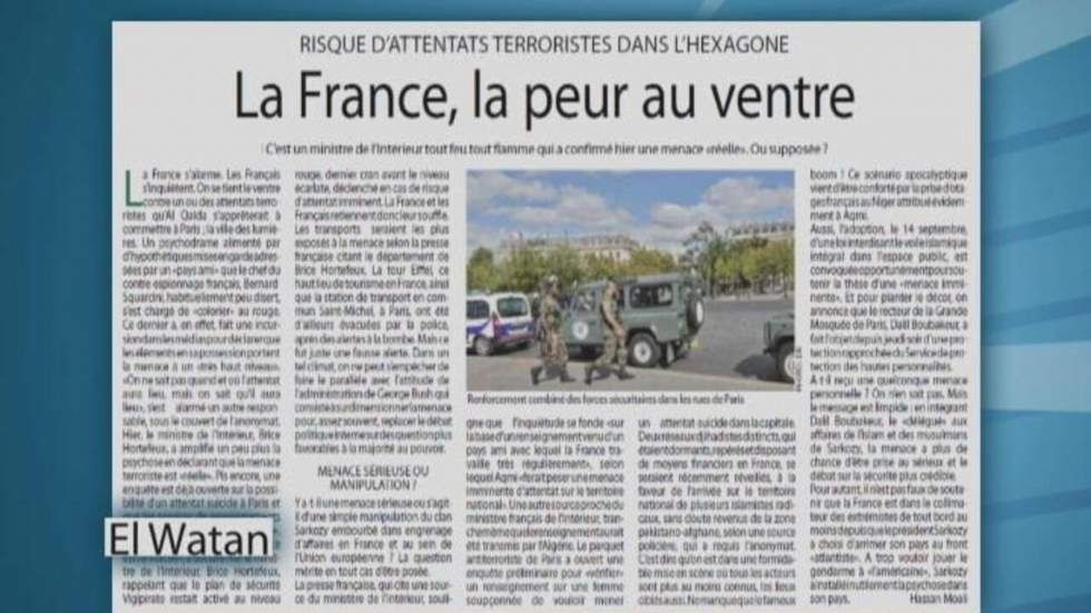 "La France, la peur au ventre" (El Watan)