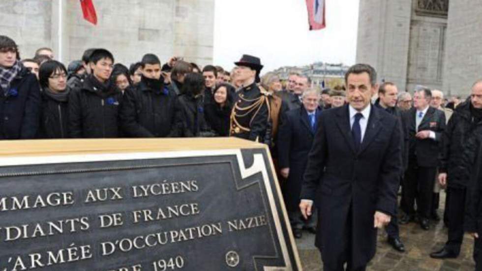 Nicolas Sarkozy rend hommage aux lycéens résistants