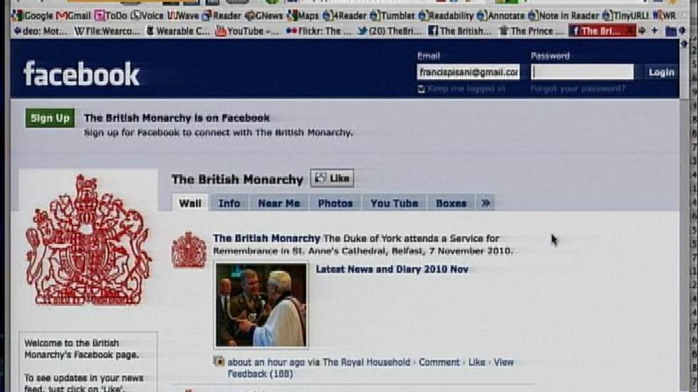 La monarchie britannique sur Facebook