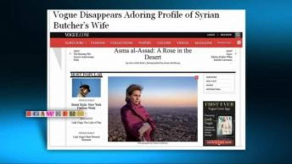 "Asma El Assad, moins en Vogue" "Asma El Assad, moins en Vogue"