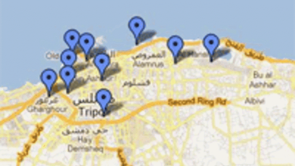 Carte : les principaux théâtres de combats à Tripoli