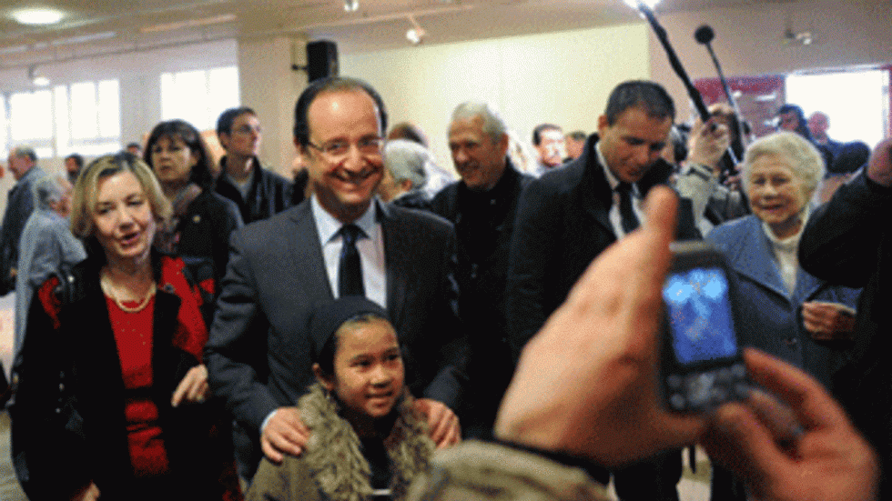 François Hollande à Tulle, quelques heures avant les résultats du premier tour