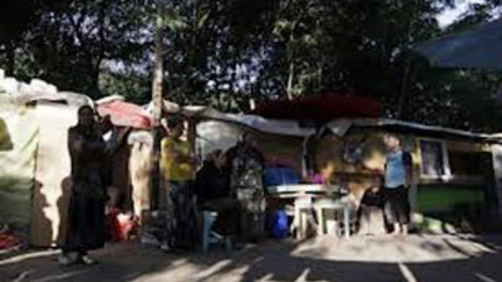 Évacuation d'un campement de Roms à Évry