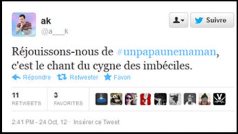 Sur Twitter, les partisans du mariage gay contre-attaquent avec sarcasme