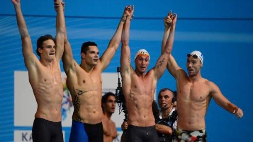 Mondiaux de natation : les Français sacrés champions du relais 4x100 m nage libre