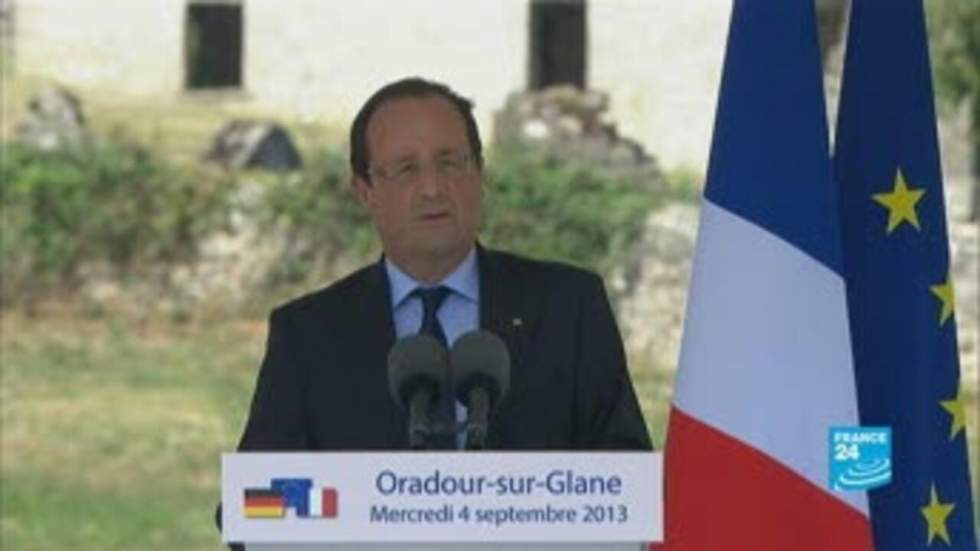 Oradour-sur-Glane : Hollande et le président allemand main dans la main