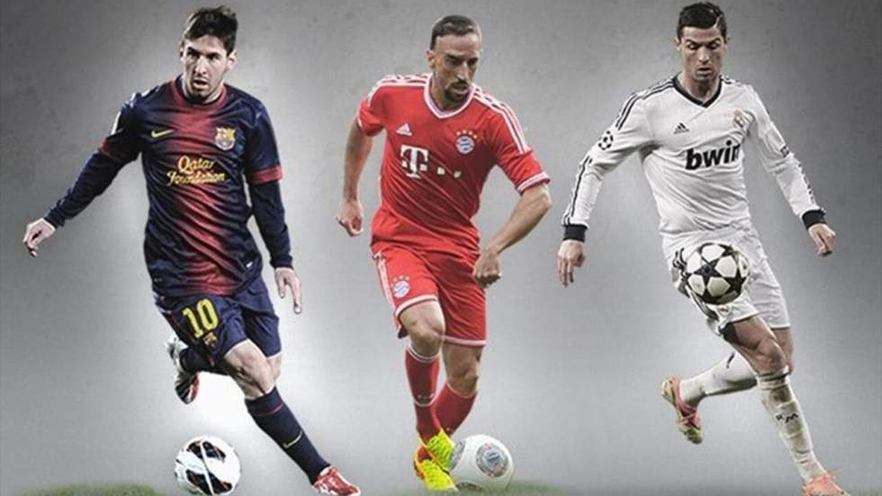 Cristiano Ronaldo, Lionel Messi et Franck Ribéry en lice pour le Ballon d’Or