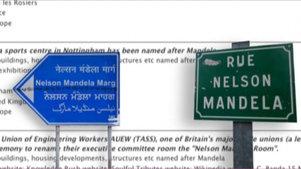 Ces lieux nommés en l'honneur de Mandela Ces lieux nommés en l'honneur de Mandela
