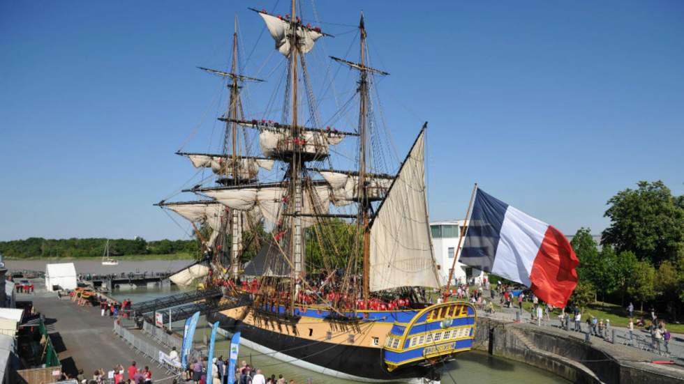 L'Hermione, la frégate de La Fayette, se jette à l'eau