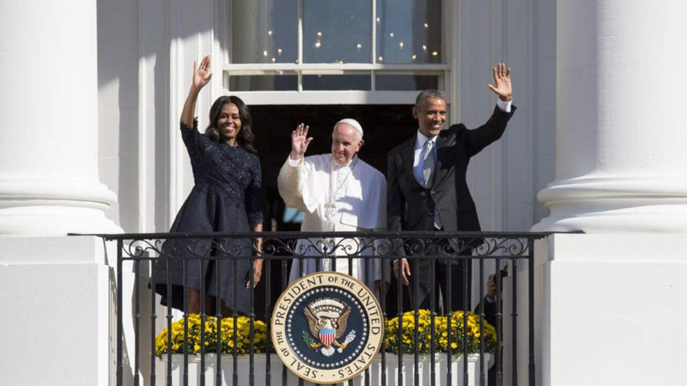 Obama et le pape François affichent leur complicité à la Maison Blanche