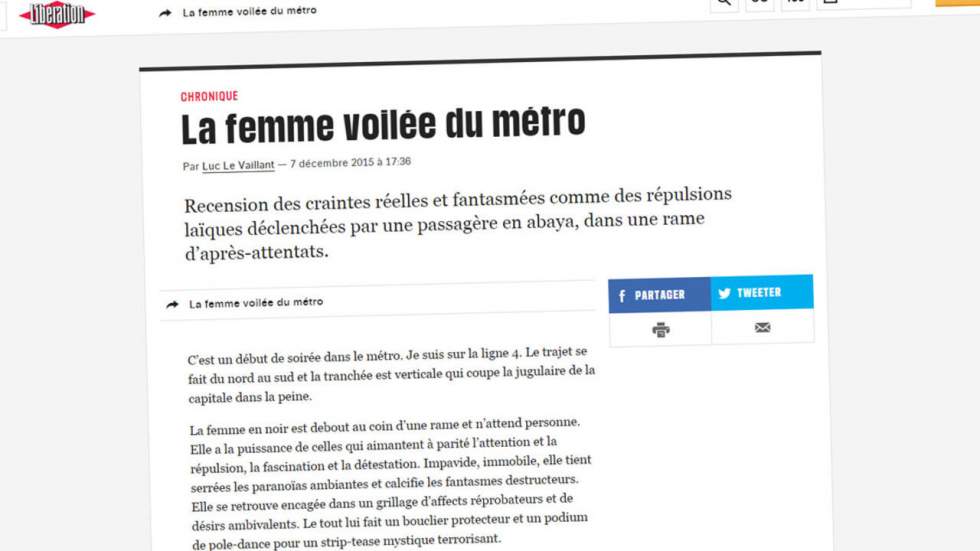 "La femme voilée" du quotidien Libération