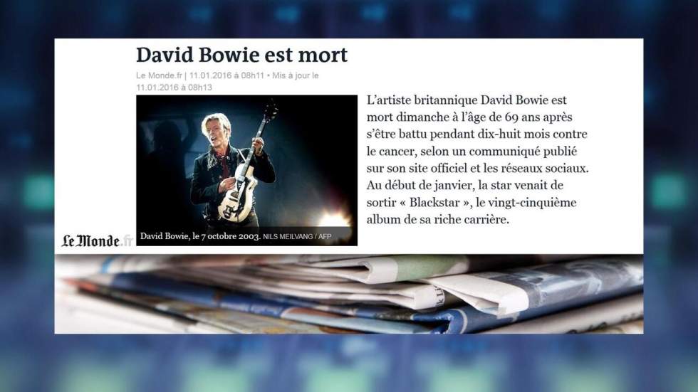 "Ziggy Stardust est mort"