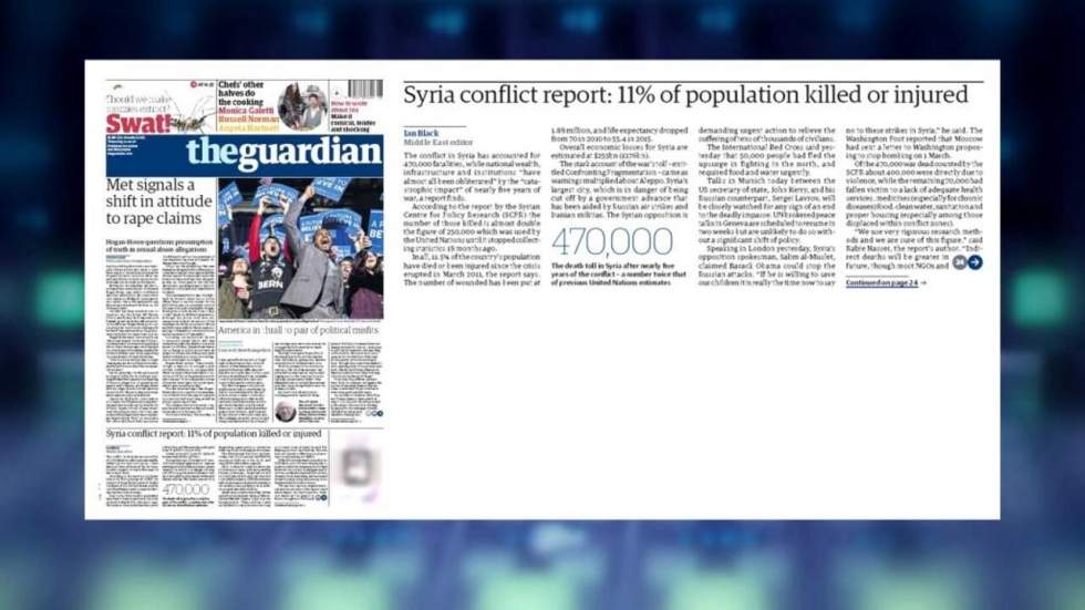 "470 000 morts en Syrie"