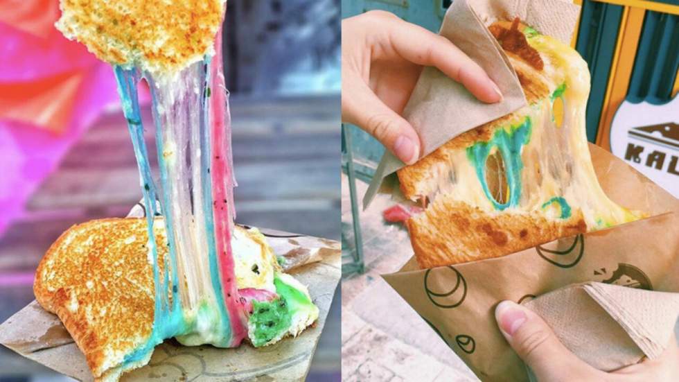 Faites fondre une licorne, vous obtiendrez du grilled cheese multicolore Faites fondre une licorne, vous obtiendrez du grilled cheese multicolore