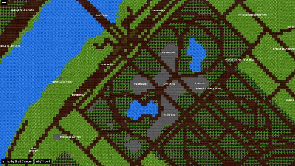 Explorez Paris, Berlin ou New York sur un Google Maps en 8-Bits