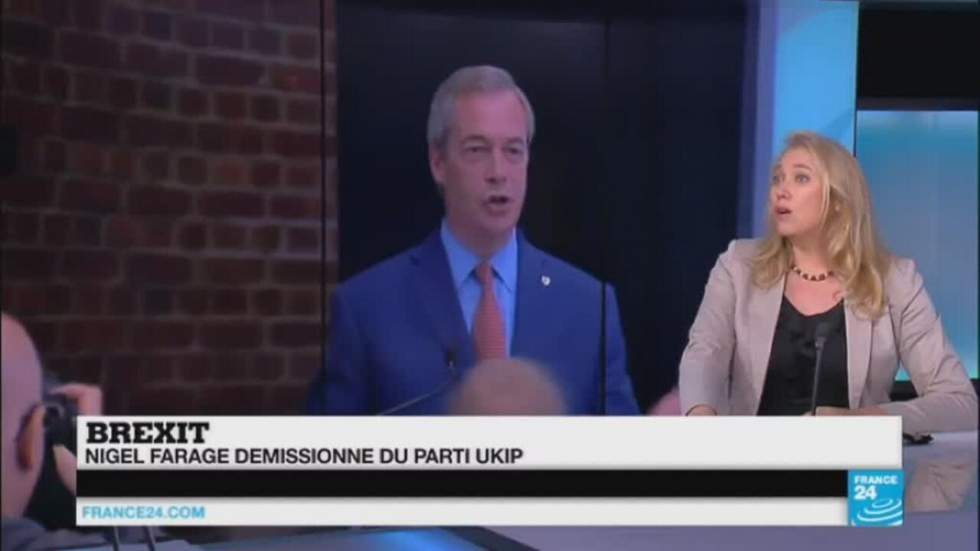 Royaume-Uni : le pro-Brexit Nigel Farage, leader du parti Ukip, annonce sa démission