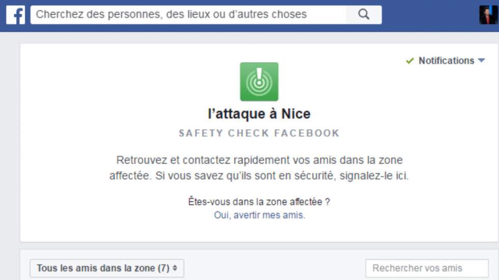 Facebook active le Safety Check à Nice, où un camion a foncé sur la foule