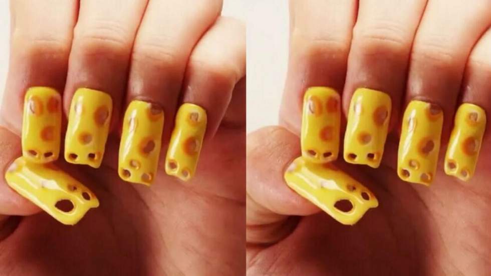 Ce nail art inspiré du gruyère ne va pas aider ceux qui aiment se ronger les ongles Ce nail art inspiré du gruyère ne va pas aider ceux qui aiment se ronger les ongles