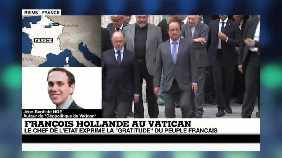 Au Vatican, Hollande remercie le pape pour ses "paroles réconfortantes" après les attentats