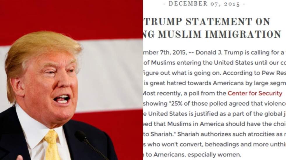 La proposition de Donald Trump sur l'immigration des musulmans avait disparu à cause d'un "problème technique" La proposition de Donald Trump sur l'immigration des musulmans avait disparu à cause d'un "problème technique"