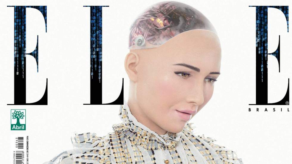 Le magazine ELLE Brasil fait poser un robot en une