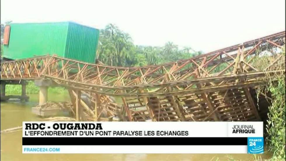 RDC-Ouganda : l'effondrement d'un pont paralyse les échanges