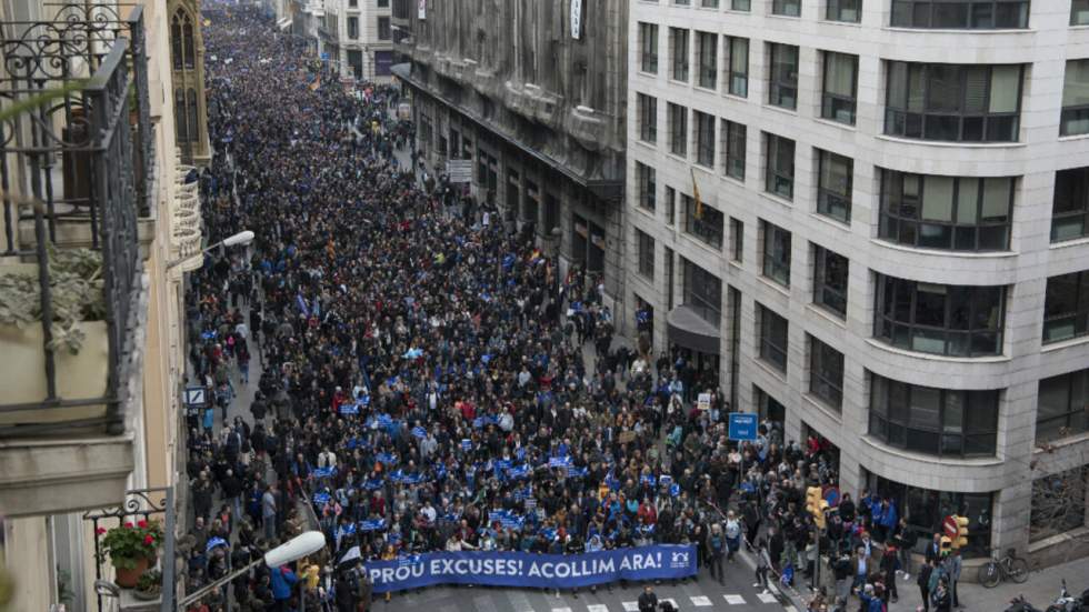 À Barcelone, une manifestation géante pour l'accueil des réfugiés en Espagne