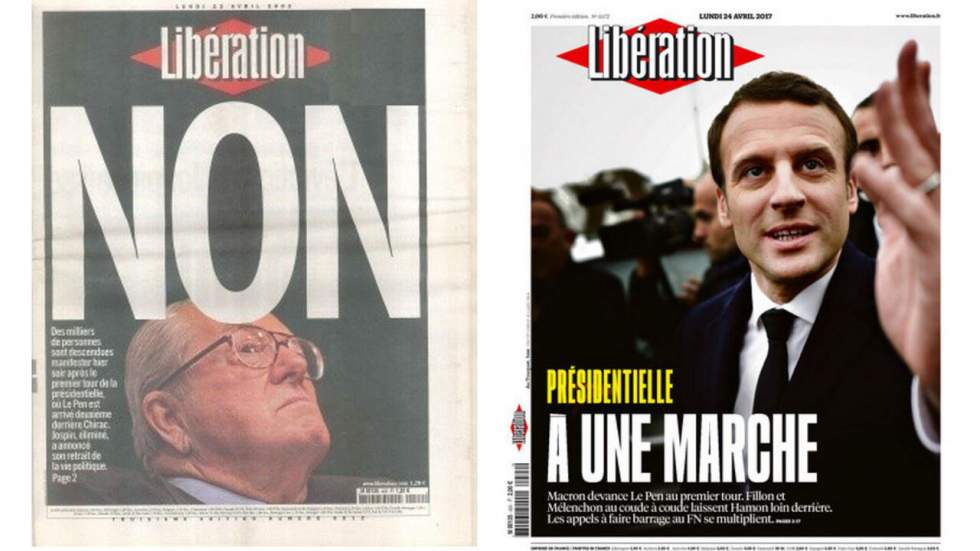 Pour comprendre la banalisation du FN, il faut comparer les unes de la presse du 21 avril 2002 et celles d’aujourd’hui