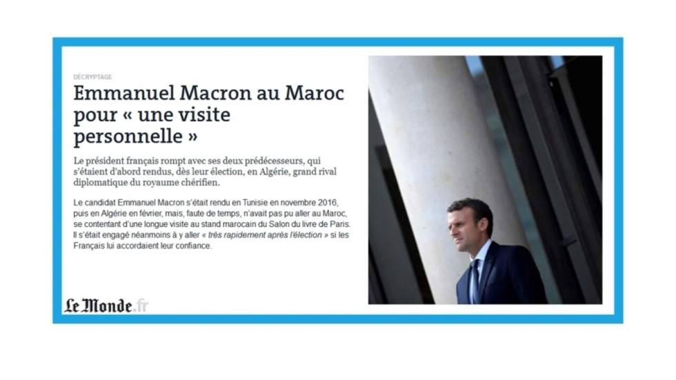 "Emmanuel Macron, sur un fil, entre le Maroc et l'Algérie"