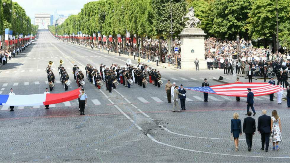 Un défilé du 14-Juillet sous le signe de l'amitié franco-américaine Un défilé du 14-Juillet sous le signe de l'amitié franco-américaine