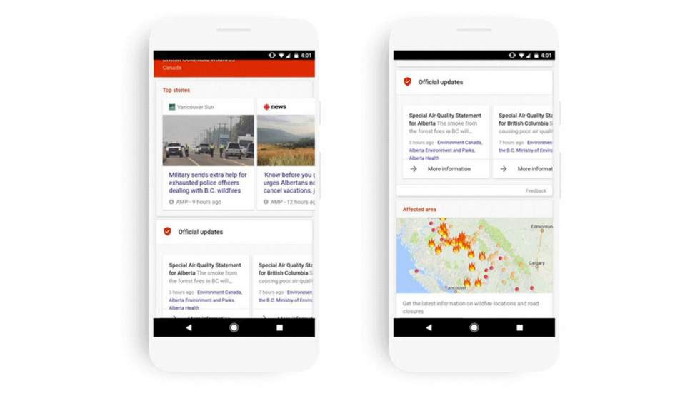 SOS Alerts, la nouvelle fonctionnalité géolocalisée de Google destinée aux victimes d'une catastrophe