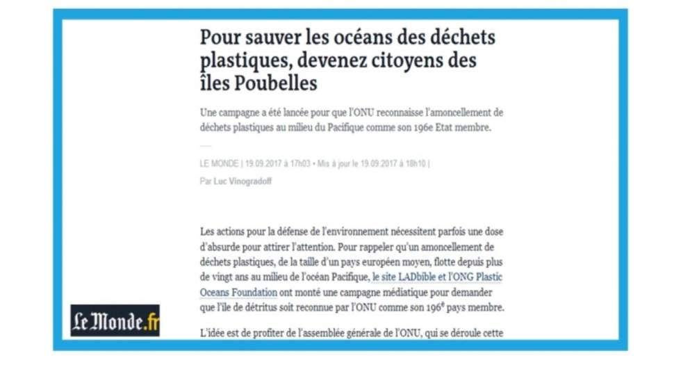 "Devenez citoyen des îles Poubelle !"