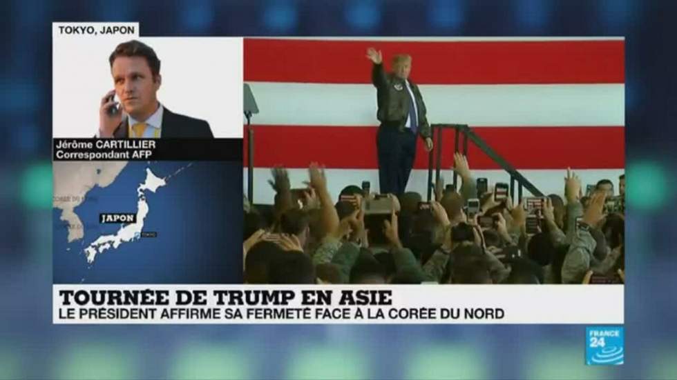 À peine arrivé au Japon, Donald Trump lance un avertissement à la Corée du Nord