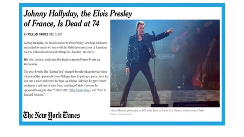 "Johnny Hallyday, The French Elvis Presley"