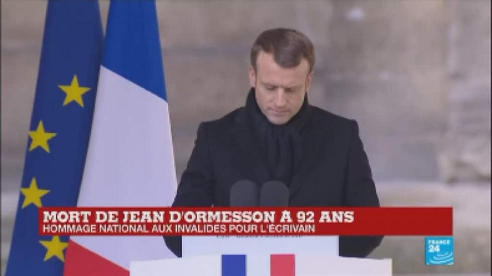 Hommage national à Jean d'Ormesson : Macron salue "un être de clarté"