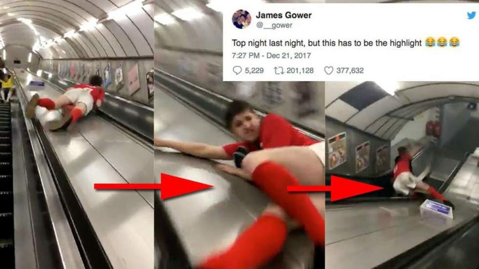 Ce monsieur nous explique très simplement pourquoi il ne faut jamais faire du toboggan entre deux escalators