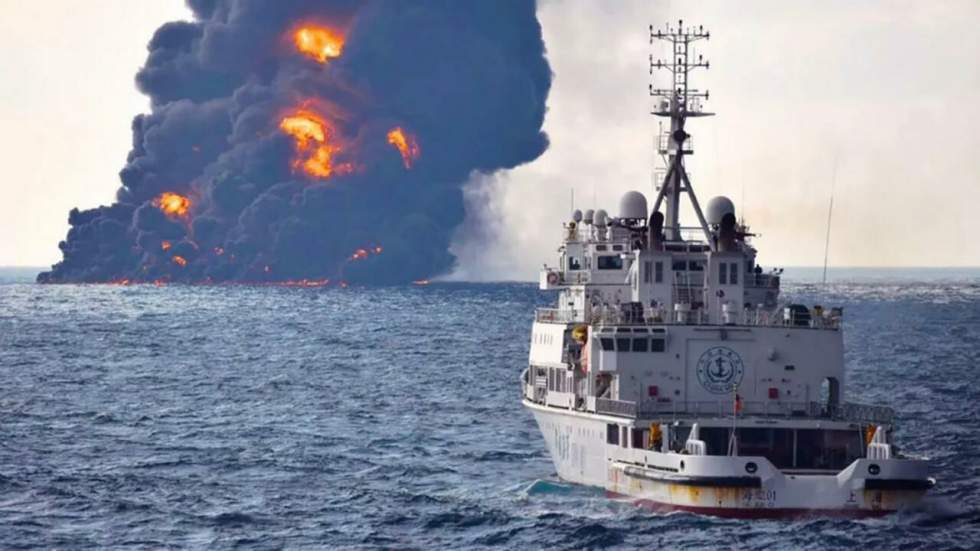 Le pétrolier iranien en flammes en mer de Chine a coulé sans laisser de survivants