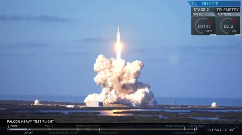 La fusée Falcon Heavy de SpaceX, la plus puissante du monde, a décollé de Floride