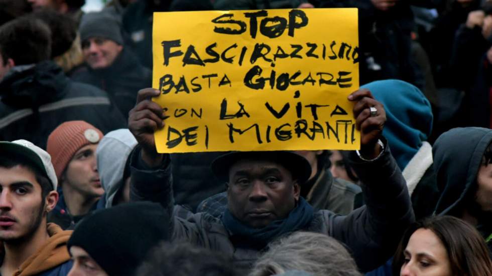 Italie : manifestation antifaciste à Macerata, une semaine après la fusillade Italie : manifestation antifaciste à Macerata, une semaine après la fusillade
