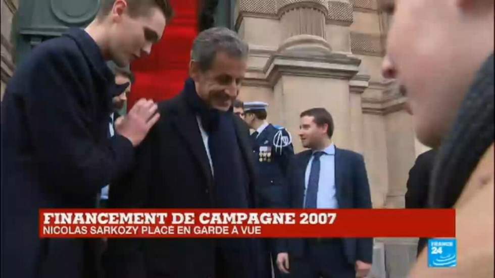 Nicolas Sarkozy en garde à vue dans l'enquête sur le financement libyen de sa campagne 2007 Nicolas Sarkozy en garde à vue dans l'enquête sur le financement libyen de sa campagne 2007