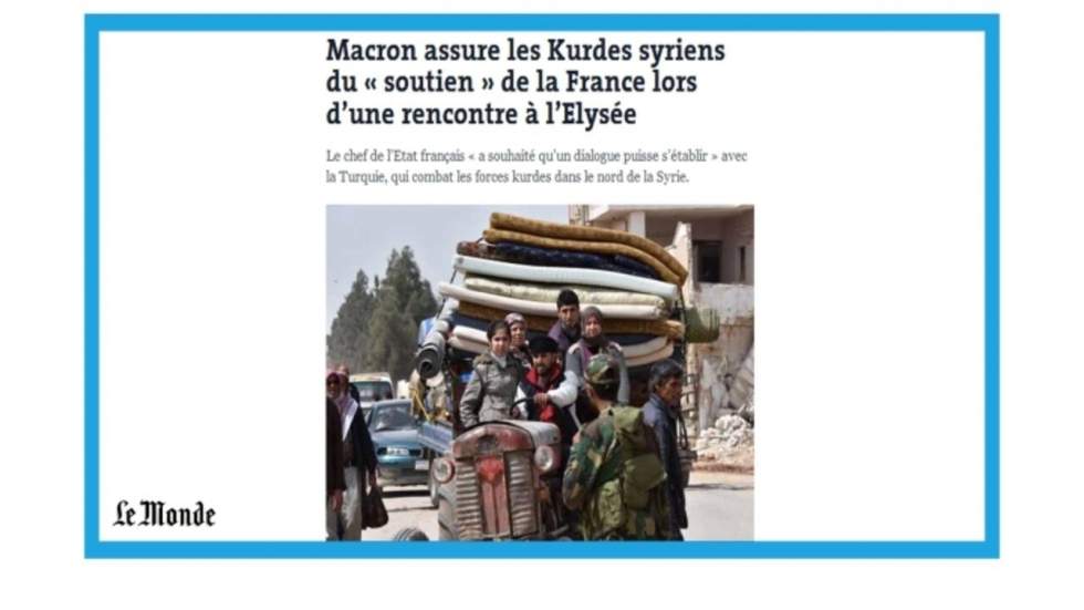 "La délégation du Kurdistan syrien reçue hier à l’Élysée"