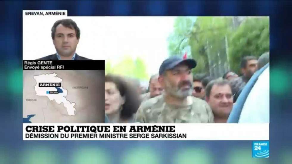 Sous la pression de la rue, le Premier ministre arménien Serge Sarkissian démissionne Sous la pression de la rue, le Premier ministre arménien Serge Sarkissian démissionne