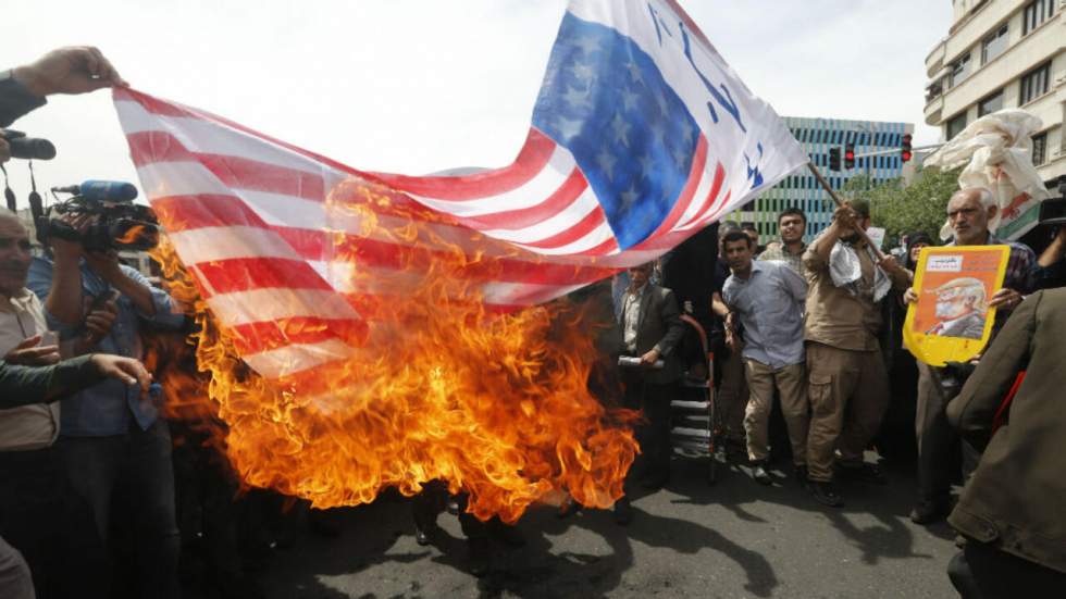 Manifestation des conservateurs à Téhéran contre le maintien de l'Iran dans l'accord de 2015