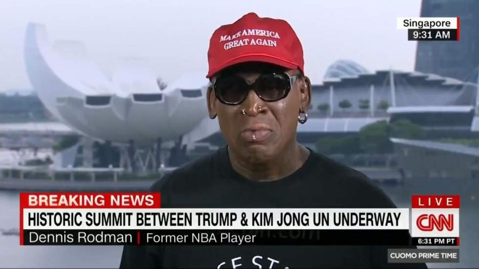 L'ex-basketteur Dennis Rodman, ami de Kim Jong-un, était en pleurs sur CNN après la poignée de main avec Donald Trump