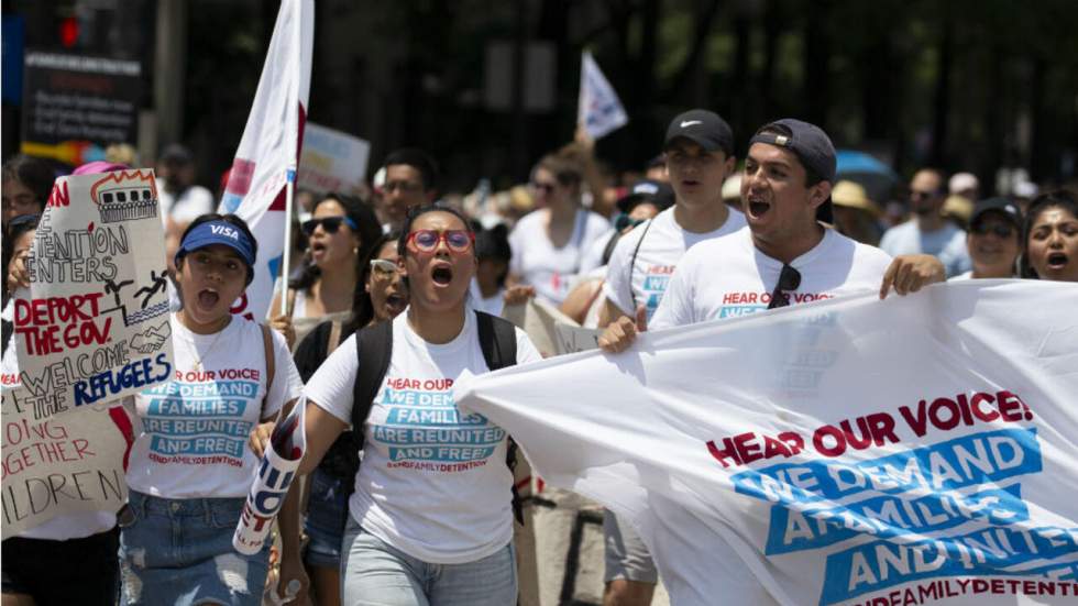 Manifestations contre la séparation des parents et enfants migrants aux États-Unis