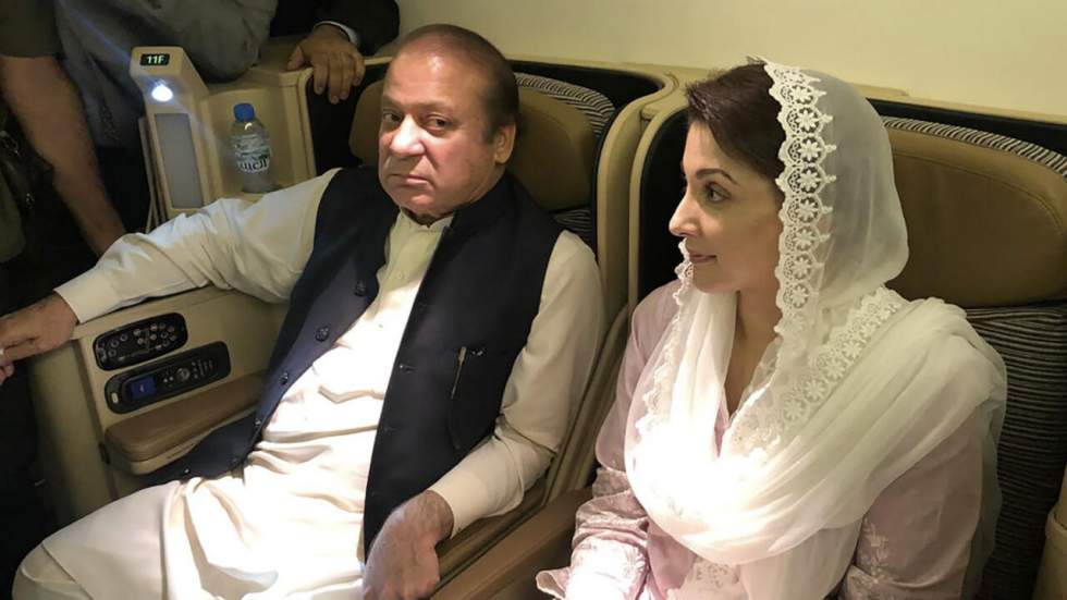 Arrestation de l'ancien Premier ministre Nawaz Sharif et de sa fille à leur arrivée au Pakistan